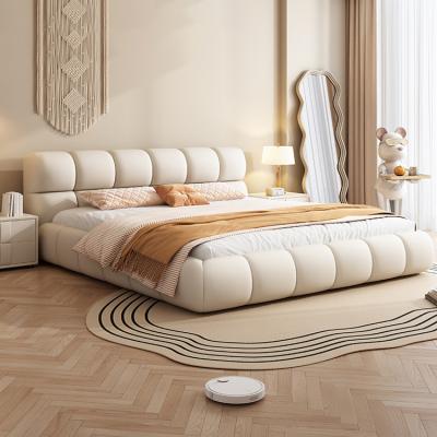 China Revolving INS HOT SALE Modern Simple Fashion Puff Bed King Size Soft Leather Fabric Bed for Home Luxury Master Bedroom Hotel Villa for sale