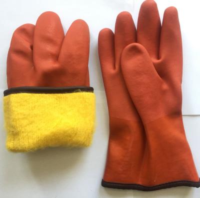 China Anti-Slip PVC Oil Resistant Gloves With Acrylic Hot Coating for sale