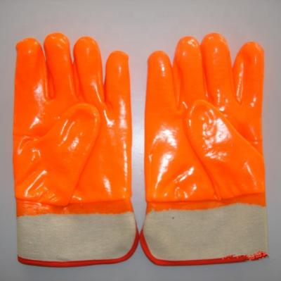 China Anti-slip PVC Warm Winter Foam Coating Fluorescent PVC Glove for sale