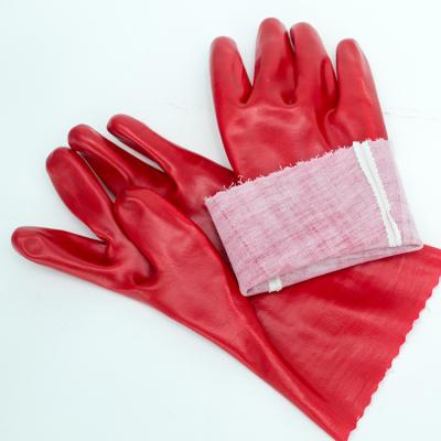 China Gauntlet Cuff PVC Anti-Slip Grease Monkey Gloves for sale