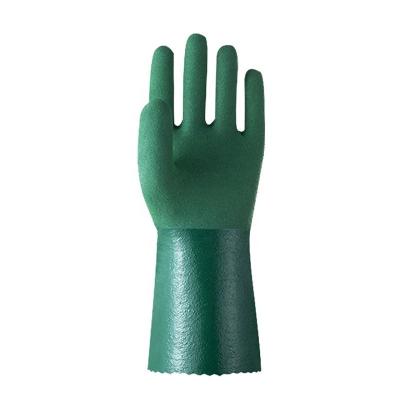 China Anti-Slip Long Cuff Alkali Resistant Nitrile Rubber Acid Proof Work Gloves for sale