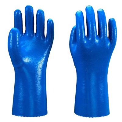 China Anti-Slip High Grip Rough Finish Dip Nitrile Rubber Chemical Gloves for sale