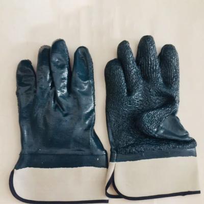 China Full Liner Anti Slip Anti Slip Oil Resistant Coated Terry Nitrile Safety Gloves for sale