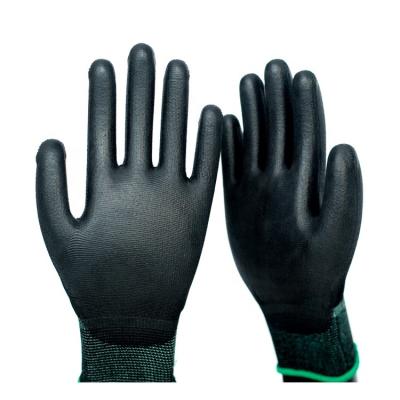 China 2021 Hot Selling JingCai Europe Amazon Heavy Industry Black 13gauge Polyester Nitrile Coating Glove for sale