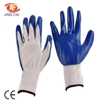 China 2021 New arrival JingCai heavy industry heavy industry machinist alkali resistant gloves oil proof gloves nitrile working gloves for sale