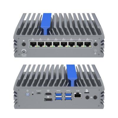 China 8 Lan Mini PC Netwerkserver Mini Firewall PC Drievoudig display Te koop