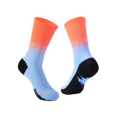 China Breathable Gradient Basketball Socks Men's Towel Bottom Professional Sports Running Socks Long Sleeve High Top Sports Elite Socks for sale