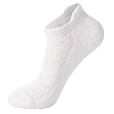 China Breathable Combed cotton socks sport men and women running socks factory solid color casual short tube four seasons boat socks for sale