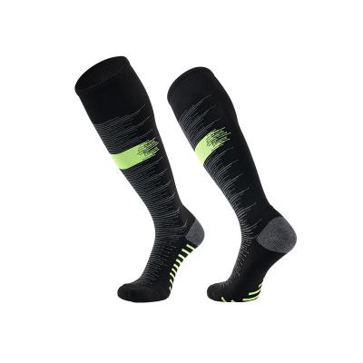 China Breathable Wholesale High men's and women's length training socks running socks children's knee length anti-slip football socks for sale