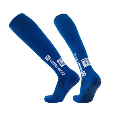 China Breathable Custom design rubber grip cotton  football socks  anti slip and shock thick soccer socks for sale