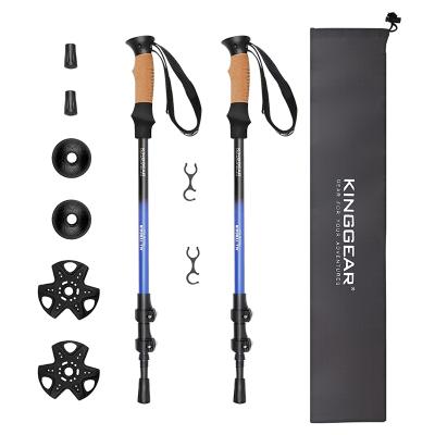 China Outdoor Custom Logo Telescopic Trekking Poles 3-Section Manufacturers Aluminum 7075 Walking Sticks for sale