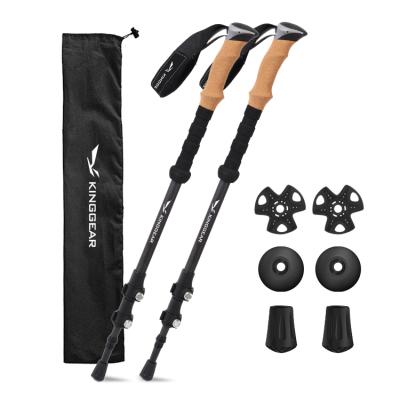 China Antique Nordic Telescopic Trekking Poles 100% Carbon Fiber Foldable Self Defense Hiking Sticks for sale