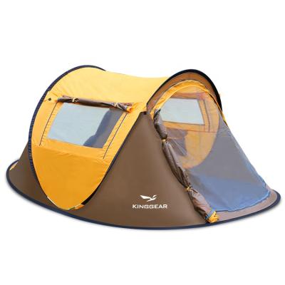 China KingGear Lightweight Portable 30 Seconds 190T PU Fabric Instant Automatic Popup Camping Tent for sale