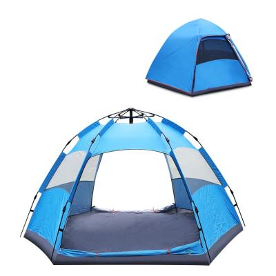 China KingGear Double Layer Backpack Camping Tent Collapsible Portable Hexagon Automatic Popup Instant Tent for sale