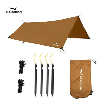 China Outdoor Ultralight Waterproof Camping Shelter Beach Picnic Wind Snow Rain Fly Square Backpack Camping Tarp Tant for sale