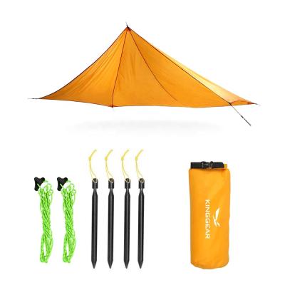 China KingGear Waterproof Ultralight Camping Fishing BBQ 210T Polyester Fabric Portable Sun Rain Fly Tarp Shelter Tent en venta