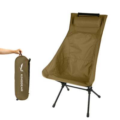 China KingGear Hot Sell in Japan and Korea Market Alu 7075 Lightweight Highback Camping Beach Chair with Pillow à venda