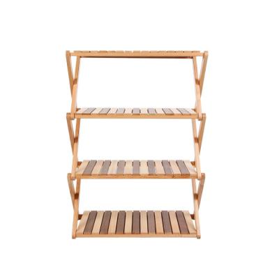 China KingGear Folding Camping Storage Wood Shelves Kitchen For Outdoor Picnic for sale