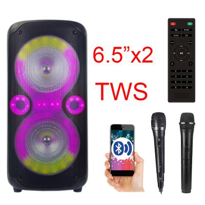 China Hot Selling Video Remote Control Dual 6.5 Inch TWS Call Radio Portable Karaoke Color Led bluetooth DJ Bass Party Speaker Partybox 110 for sale