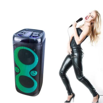 China Video Call Maker Wholesale TWS 2X8 Inch Led Lightweight Portable Party Speaker DJ Bass Partybox 110 Large Karaoke Cart Bluetooth Speaker for sale