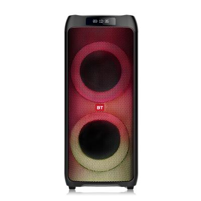 China Loudest call party 100W karaoke box video portable living outdoor rechargeable loudspeaker bluetooth speakers blaze light and wireless MIC for sale