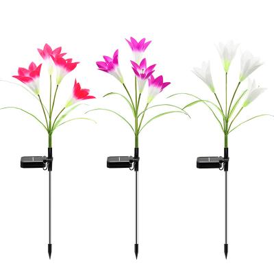 China Solar Led Outdoor Vivid Lawn Spike Light 4 Color Flower Light Party Holiday Landscape Garden Pathway Garden Hydrangea Flower Light for sale