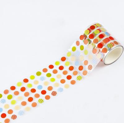 China Waterproof confetti dots on clear foil overlay washi tape for sale