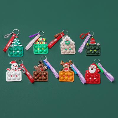 China Relieve Bubble Push Reliever Mini Fidget Toy Keychain Mini Fidget Toy Keychain Silicone Popit Squeeze Toy Effort Jumping Person Stress Toy for sale