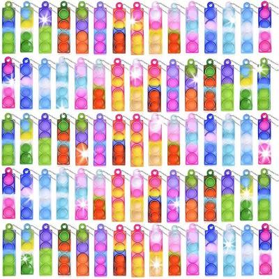 China Relieve Stress Mini Push Pop Bubble Silicone Key Chain Jumping Silicone Sensory Popit Squeeze Toy Bubble Busy Key Chain Key Chain for sale