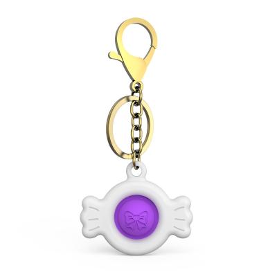 China Relieve Mini Silicone Pop Fidget fidget fidget toy head chained popit toy push button key chain trigger bubble push mini for adults for sale