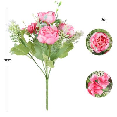 China Wholesale High Quality Wedding Bouquet Home Office Decoration Flower Peony Flowers Small For Home Indoor Decor Bouquet Wedding Bridal Flower Artificial for sale