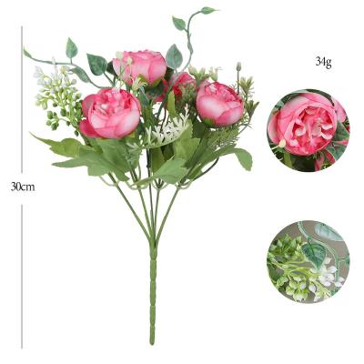 China Wholesale Camellia Flower Silk Peony Artificial home office decoration new design flowers bridal bouquet for wedding party decor faux flower for sale