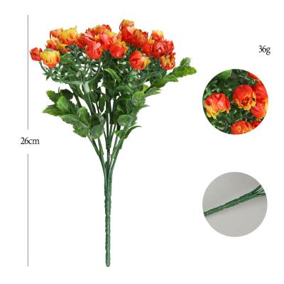 China Hot Selling Artificial Flower Office Bouquet Amazon Mini Home Office Decoration Rose For Indoor Home Decor Floral Bouquet Plants Fake Plastic Artificial Flower for sale