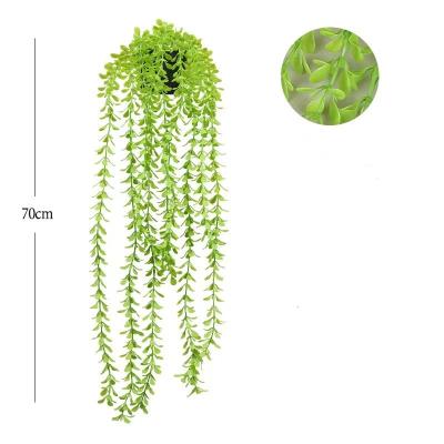 China Home Office Office Decoration Plants Artificial Hanging Small Potted Bonsai For Wall Home Decoration Plants Artificial Greenery Wall Hanging Fake Leaves Plant for sale