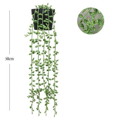 China Home Office Office Decoration Artificial Amazon Green Plant With Pot For Indoor Hot Selling Indoor Wall Hanging Plant Potted Green Leaves Plants Hanging Decoration for sale