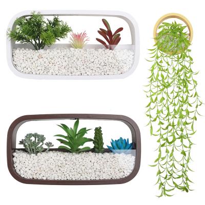 China Bonsai Wall Hanging Home Office Decoration Mini Flower Pot Decor Wall Hanging DIY Indoor Succulent Artificial Succulent Plants Office Wholesale Bonsai for sale