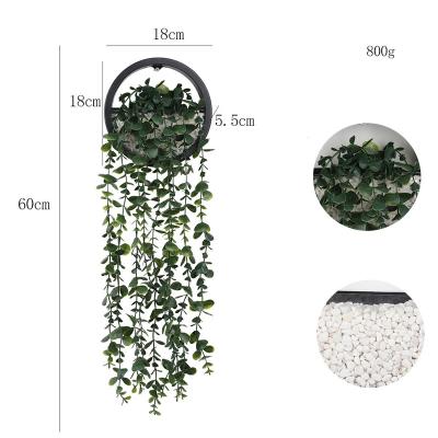 China 2022 Hot Selling Green Potted Plant Wall Hanging Home Office Office Wall Hanging Home Decor Fake Potted Artificial Greenery Bonsai Plants for sale