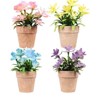 China Hot sale home office office decoration artificial bonsai flowers potted plants artificial bonsai flowers for office table decoration artificial pottd plant for sale