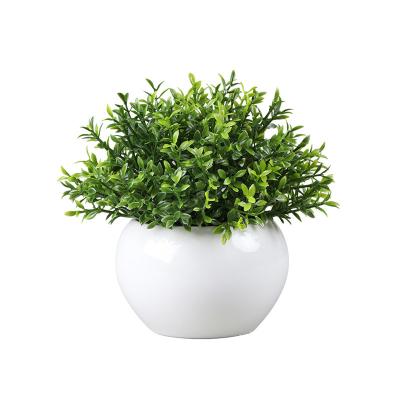 China Artificial Potted Mini Bonsai Home Office Decoration Plants Artificial Home Office Decoration With Ceramic Plant Flower for sale