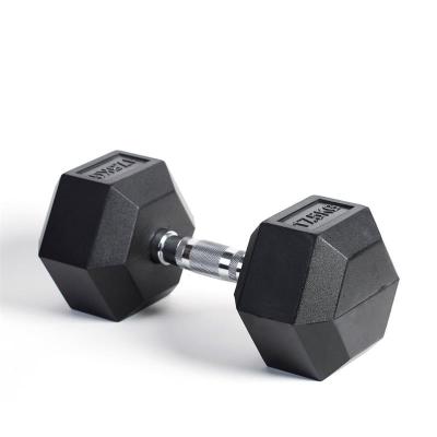 China sustainable & Eco - Friendly Cast Iron Hex Dumbbells For Multiple Weights 2.5kg To 50kg Black Rubber Coated Hex Dumbbell Sets for sale