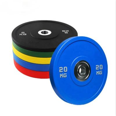 China sustainable & Eco-friendly Weightlifting Rubber Barbell Competition Fitness Gym Bumper Plate Color Rubber Weight Bumper Plate for sale