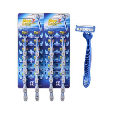 China Triple Blade Max Whole Sale Triple Blade 24 PCs Show Card Razor for sale