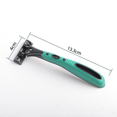 China Triple Blade Max 3 Blade Plastic And Rubber Mixed Handle Disposable Razor for sale