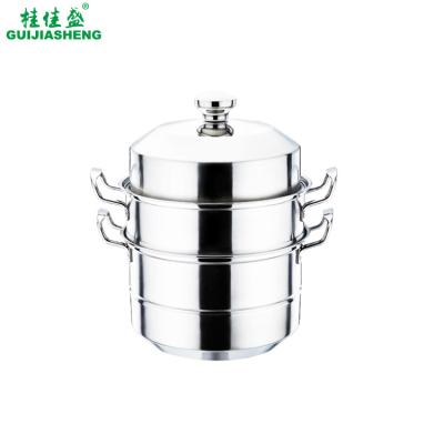 China High Quality Stainless Steel Steamer and Cooking Pots 2&3 layer Food Steamer Pot with Steel or Bakelite Handle for sale