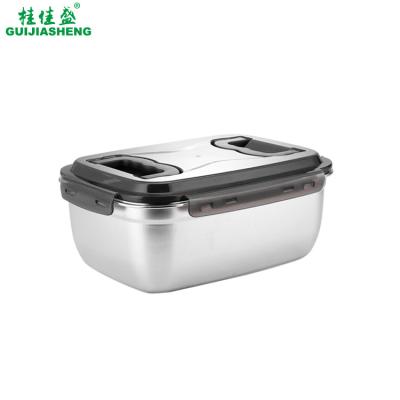 China Best Selling Large Outdoors Meat Portable Box Stainless Steel Food Storage Container With Korean Plastic Cover Light Technics for sale