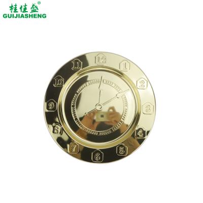 China 12 inch Clock design stainless steel gold round deco charger plates for home restaurant party wedding dessert dinner dishes for sale