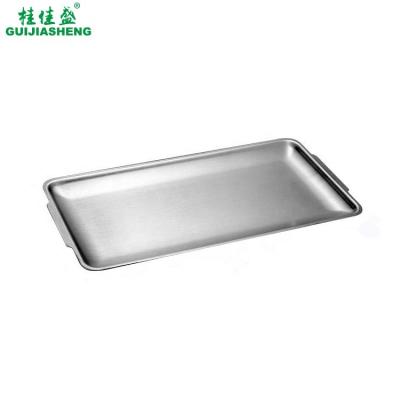 China Aseptic treatment stainless steel rectangle food serving plate dish straight edge kitchen metal barbecue baking tray Te koop