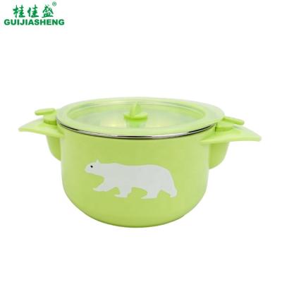 China Food Noodle Soup Bowl with Lid Professional Manufacturer PP Stainless Steel Heat Preservation Kids Bowl OEM Logo Eco for sale