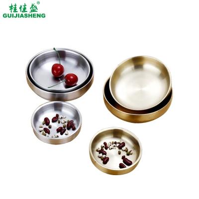 China Bowls Double Wall Insulate 304 Stainless Steel Rice Bowl Multi-function Kitchen Sauce Small Gold/Silver Korean Soup Bowl for sale