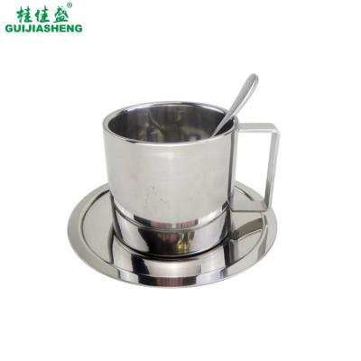 China 2 walls Espresso coffee cup set Travel Coffee Mugs Coffee cup 304 Stainless Steel Round shape 180ml/200ml/280ml Insulated Mugs for sale